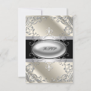 Black Silver Ivory Black White RSVP