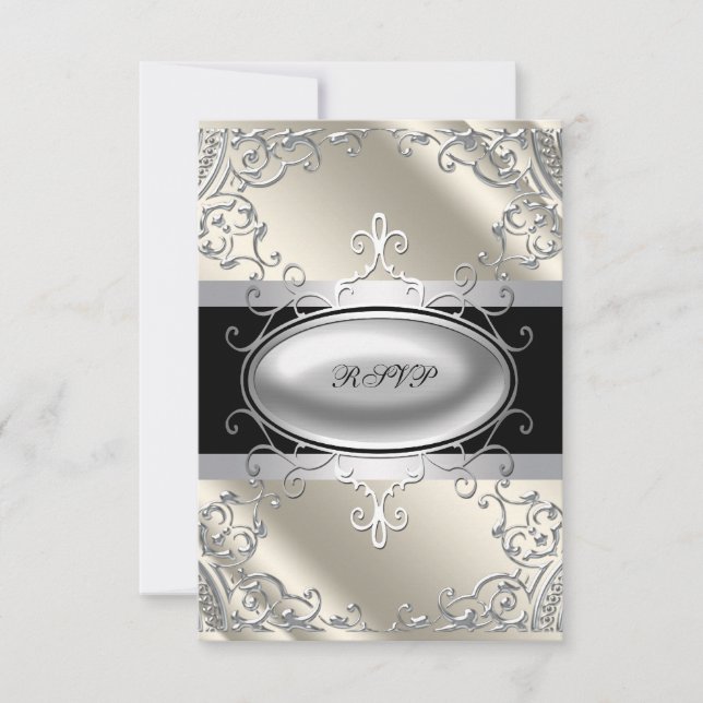 Black Silver Ivory Black White RSVP (Front)