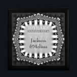 Black Silver Lace Wedding Anniversary Gift Box<br><div class="desc">Unique and Stylish lace inspired design in black white and silver grey - Exquisite and elegant custom Wedding, Anniversary or engagement present. Personalise with names, anniversary date and monogram or numbers - made into a wonderful wooden gift box to keep trinkets, jewellery box for your special keepsakes. Makes a wonderful...</div>