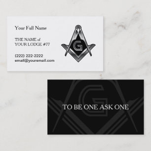 Black & Silver Masonic Business Cards   Freemason