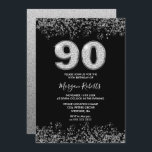 Black Silver Mens Womans 90th Birthday Party Invitation<br><div class="desc">Black Silver Mens Womans 90th Birthday Party Invitation

Beautiful Faux Silver Glitter Confetti Invitation.

Matching collection in Niche and Nest store.

Design Courtesy of Studio Denmark</div>
