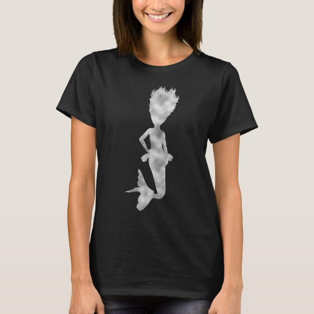 Black silver mermaid T-Shirt (Front)