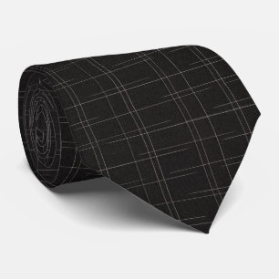 Black & Silver Micro Windowpane Tie