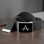 Black Silver Modern Script Girly Monogram Name Belt<br><div class="desc">Black and Silver Script Monogram Name Belt. This makes the perfect graduation,  sweet 16 16th,  18th,  21st,  30th,  40th,  50th,  60th,  70th,  80th,  90th,  100th birthday,  wedding,  bridal shower,  anniversary,  baby shower or bachelorette party gift for someone that loves glam luxury and chic styles.</div>