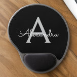 Black Silver Modern Script Girly Monogram Name Gel Mouse Mat<br><div class="desc">Silver and Black Monogram Add Your Own Name Mousepad (Mouse Pad). This makes the perfect sweet 16 birthday,  wedding,  bridal shower,  anniversary,  baby shower or bachelorette party gift for someone that loves glam luxury and chic styles.</div>