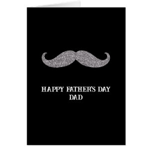 Black Silver Moustache Father's Day