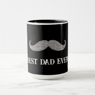 Black Silver Mustache Father's Day Mug