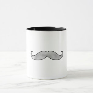 Black Silver Mustache Mug