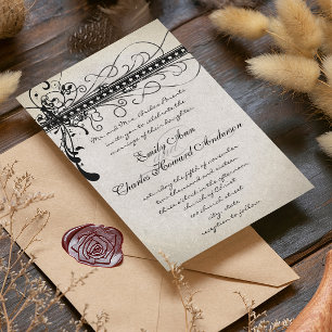 Black Silver Renaissance Mediaeval Invitations