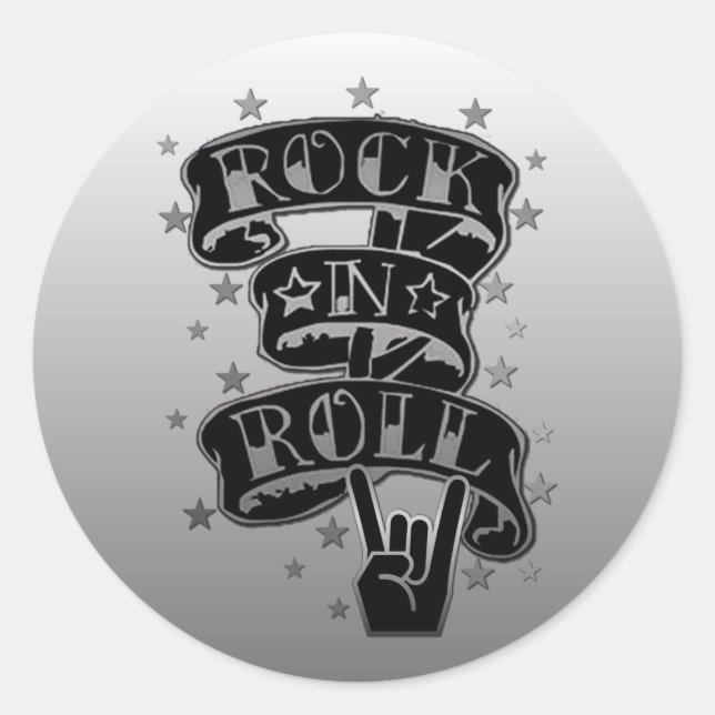 Black & Silver Rock & Roll Logo Stickers 2 (Front)