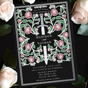 Black Silver Royal Sword Medieval Fantasy Wedding 