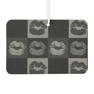 Black Silver Sassy Lips Car Air Freshener