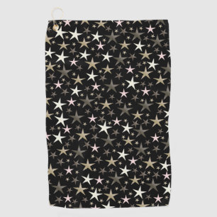 black, silver,shiny, bright, star, colour, golf towel