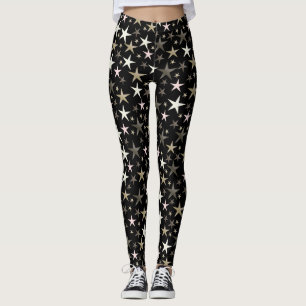 black, silver,shiny, bright, star, colour, leggings