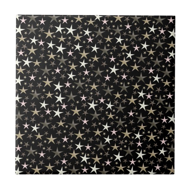 black, silver,shiny, bright, star, colour, tile (Front)