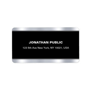 Black Silver Template Elegant Modern Glamour Label