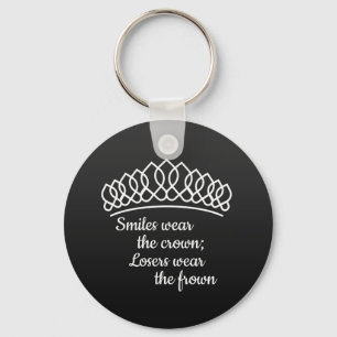 Black Silver Tiara Pageant Smiles Wear Crown Key Ring