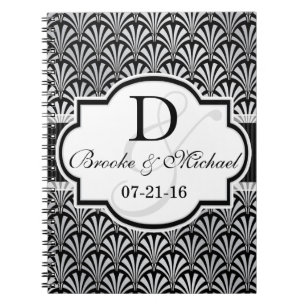 Black & Silver Vintage Art Deco Wedding Notebook