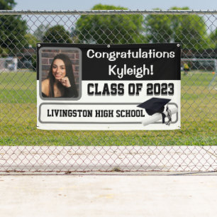 Black & Silver Vinyl Graduation Banner