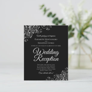 Black & Silver Wedding Reception BUDGET Invite