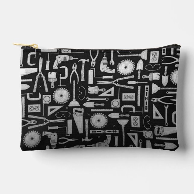 Black & Silver Workshop Tools Accessory Pouch (Front)