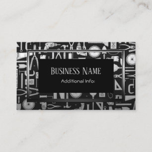 Black & Silver Workshop Tools Business Card 3