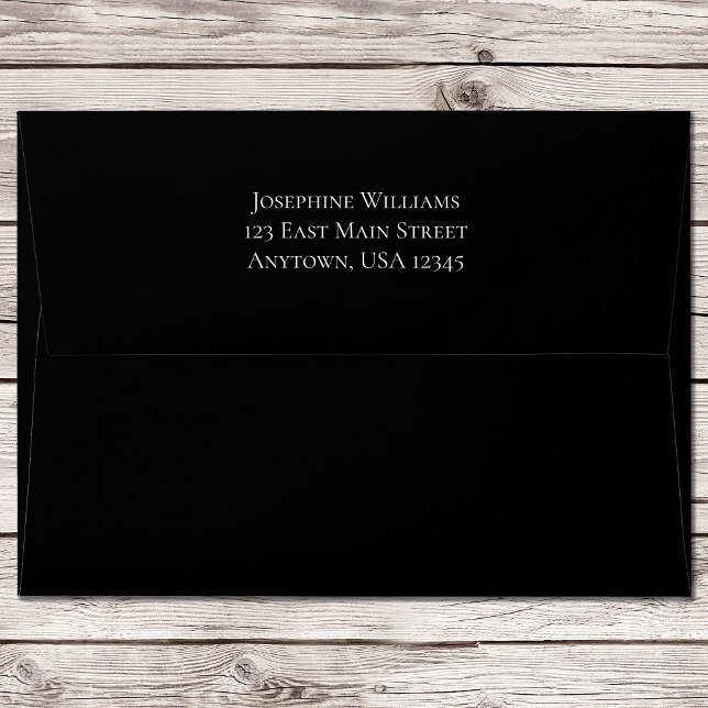 Black Simple A7 5x7 Return Address Envelope (Creator Uploaded)