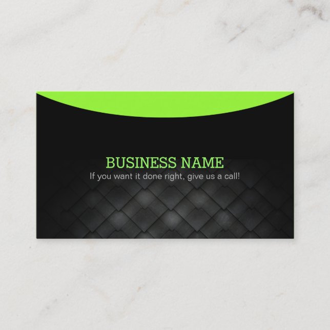 Black Simple Business Cards with Slogans (Front)