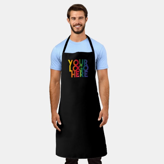 Black Simple Business Logo Apron (Worn)