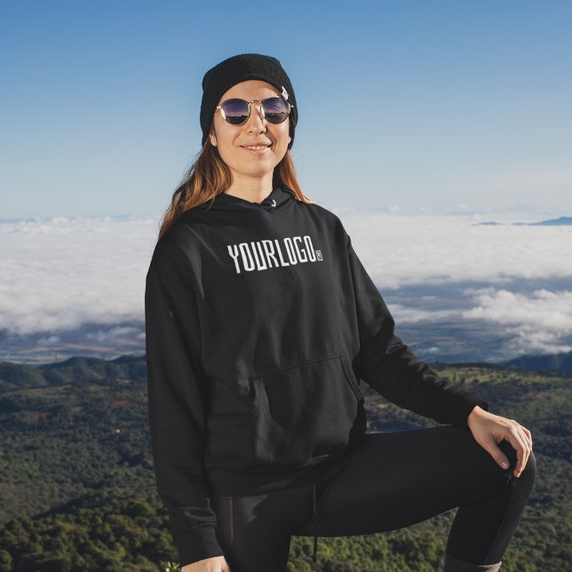 Black Simple Business logo Company Brand Women Hoodie (Creator Uploaded)
