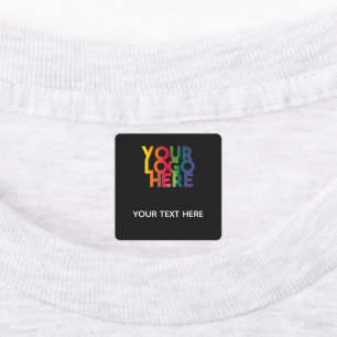 Black Simple Business Logo Fabric Clothing Labels