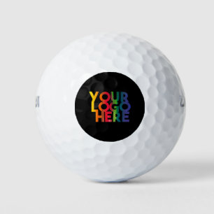 Black Simple Business Logo  Golf Balls