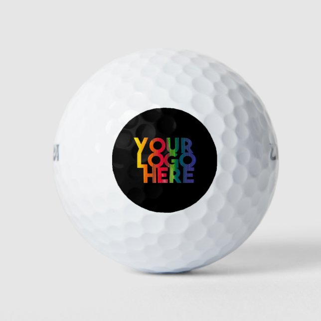 Black Simple Business Logo  Golf Balls (Front)