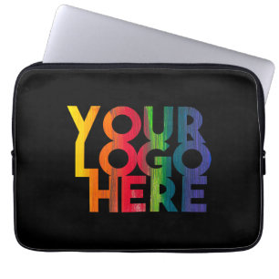 Black Simple Business Logo Laptop Sleeve