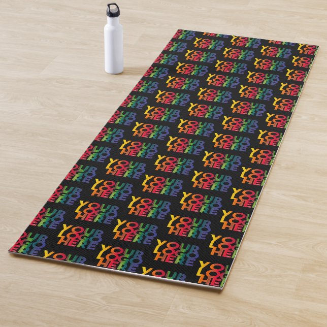 Black Simple Business Logo Pattern Yoga Mat (In Situ)