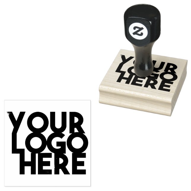 Black Simple Business Logo Rubber Stamp (Stamped)