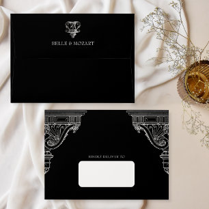 Black Simple elegant Renaissance architecture Envelope
