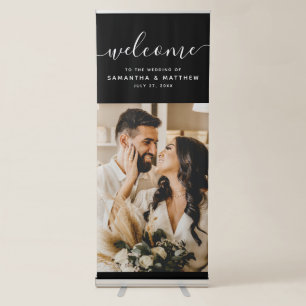 Black Simple Elegant Welcome To The Wedding Sign