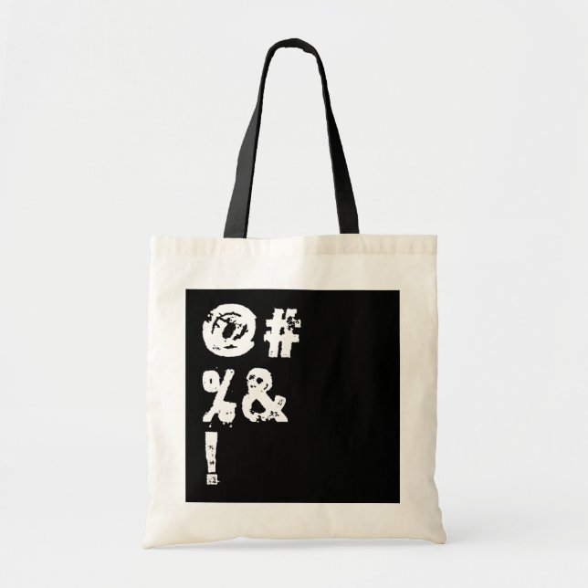 Black Simple EXPLETIVES WEAR Letters funny Tote Bag (Front)