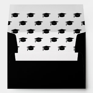 Black Simple Graduation Cap Envelope