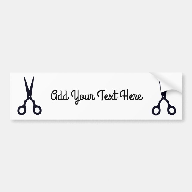 Black Simple Hair Scissors (Barber / Hairdresser) Bumper Sticker (Front)