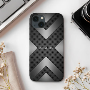 Black Simple Metallic iPhone 13 Case