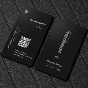 Black, Simple, Minimalist, Luxury,Gemstone Diamond Business Card