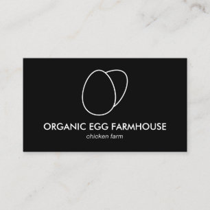 Black Simple Minimalist Moddern Egg Business Card