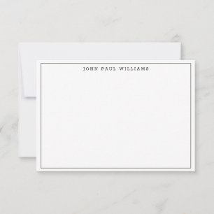 Black Simple Minimalist Modern Formal Thin Border Card