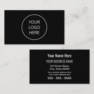 Black Simple Modern Add Your Logo Business Card