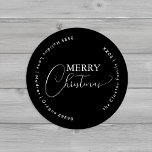 Black Simple Modern Merry Christmas Envelope Seals<br><div class="desc">Introducing our Black Simple Modern Merry Christmas Envelope Seals design, where simplicity meets elegance with a touch of Christmas charm. Offering a moody black and bright white aesthetic that brings a sense of clean sophistication to your holidays, making it a contemporary choice for those who appreciate a modern twist on...</div>
