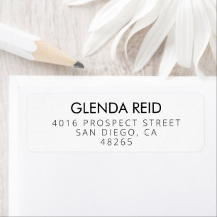 Black Simple Modern Monogram Return Address
