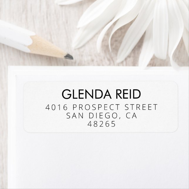 Black Simple Modern Monogram Return Address (Insitu)