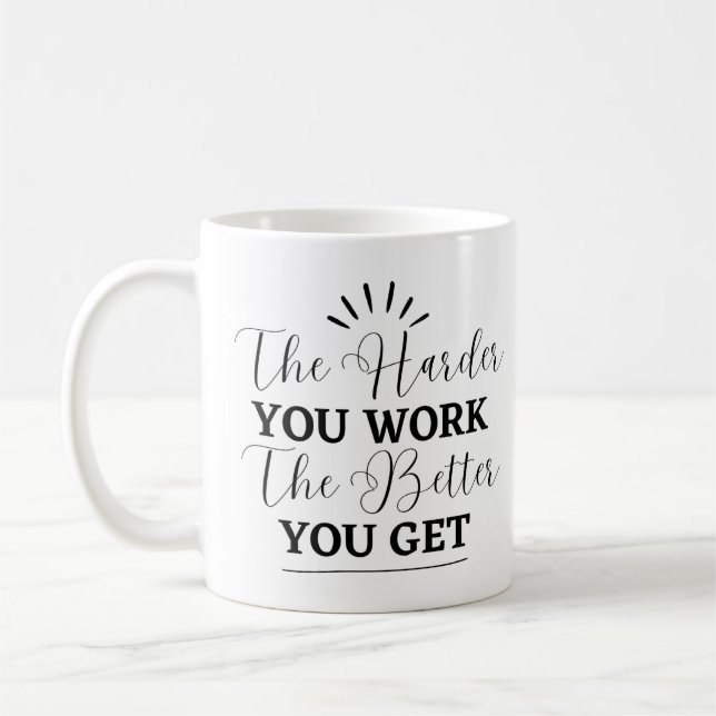 Black Simple Motivational Mug (Left)